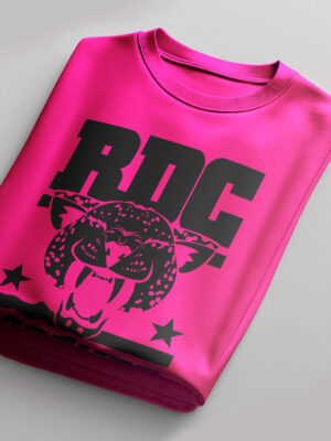 RDC Forever Leopard Invert Fucshia Noir 100% Cotton